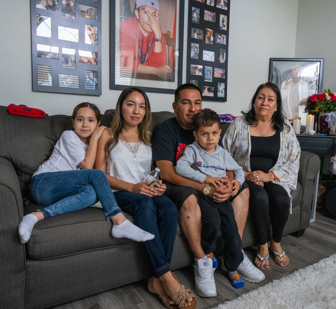 (Rick Egan | The Salt Lake Tribune) The family of Bernardo Palacios-Carbajal, Analiyah, Karina, Freddie, Aieden and Lucy, on Wednesday, May 19, 2021.