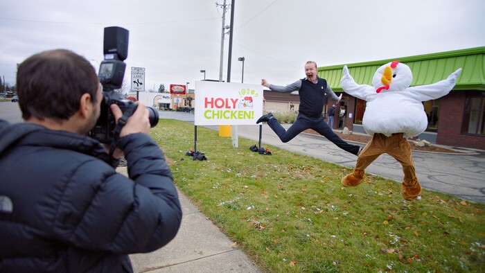 (Courtesy of Sundance Institute | photo by Warrior Poets) Morgan Spurlock appears in "Super Size Me 2: Holy Chicken!" by Morgan Spurlock, an official selection of the Spotlight program in the 2018 Sundance Film Festival.