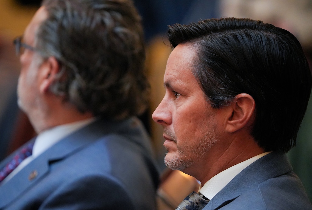 (Chris Samuels | The Salt Lake Tribune) Senate Majority Leader Kirk Cullimore, R-Cottonwood Heights, listens during Senate floor time at the Capitol in Salt Lake City, Tuesday, Jan. 20, 2026.