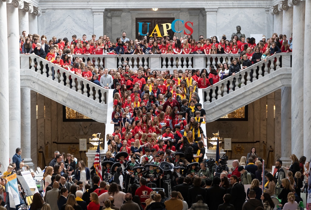 (Rick Egan | The Salt Lake Tribune) More than 800 students gathered at the Utah Capitol for Charter School Day, on Monday, Jan. 23, 2023. Education has been a hot topic this year with at voucher bill aimed at allowing public school students to use public funding to go to private schools. And one lobbyist supporting the measure has apologized after she was recorded saying she wanted to "destroy public education."