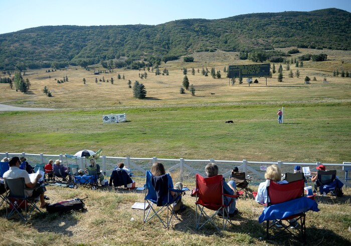 (Al Hartmann  |  The Salt Lake Tribune) 	
The crowd takes in the early morning round of the Supreme Source Solider Hollow Classic Sheep Dog Trials, Friday Sept. 1 in Midway.  The Supreme Source Soldier Hollow Classic brings together many of the world’s top sheep dogs from Scotland, Ireland, South Africa, Canada, Germany and the United States. The trials last through Sept. 4.