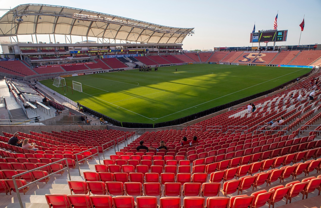 (Rick Egan  |  The Salt Lake Tribune)     THe stadium is empty minutes before the match was supposed to start as the game between Real Salt Lake and LAFC was postponed after teams in sports leagues across the country boycotted scheduled games to protest the police shooting of Jacob Blake, RSL and LAFC followed suit, along with the rest of MLS, on Wednesday, Aug. 26, 2020.
