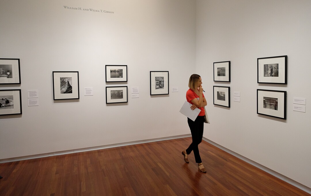 (Francisco Kjolseth  |  The Salt Lake Tribune)  A visitor tours the photography works of Ilse Bing at the Utah Museum of Fine Arts, which officially reopens this weekend after 19 months of being closed for building renovations and a "reimagining" of the gallery spaces.