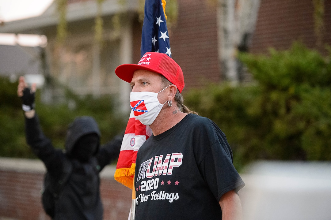 (Trent Nelson  |  The Salt Lake Tribune) The scene outside as Vice President Mike Pence and Sen. Kamala Harris prepare to debate at Kingsbury Hall in Salt Lake City on Wednesday, Oct. 7, 2020.