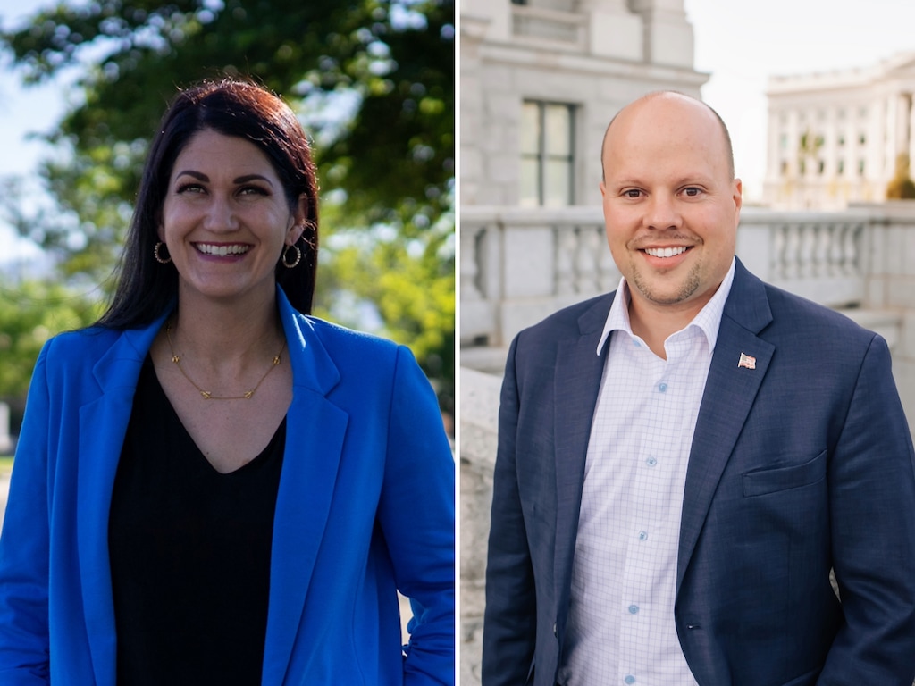 (Campaign photos) Ashlee Matthews, left, and Casey Saxton, candidates for the 2026 House District 37 election.
