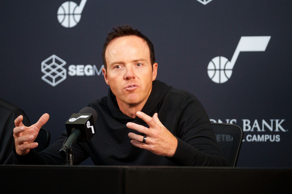 (Trent Nelson  |  The Salt Lake Tribune) Utah Jazz owner Ryan Smith at a news conference in Salt Lake City on Friday, Sept. 27, 2024.