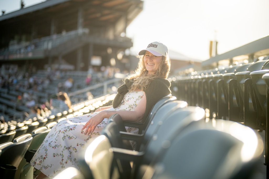 (Trent Nelson  |  The Salt Lake Tribune) Addy Baird at The Ballpark at America First Square in South Jordan on Thursday, May 21, 2026.