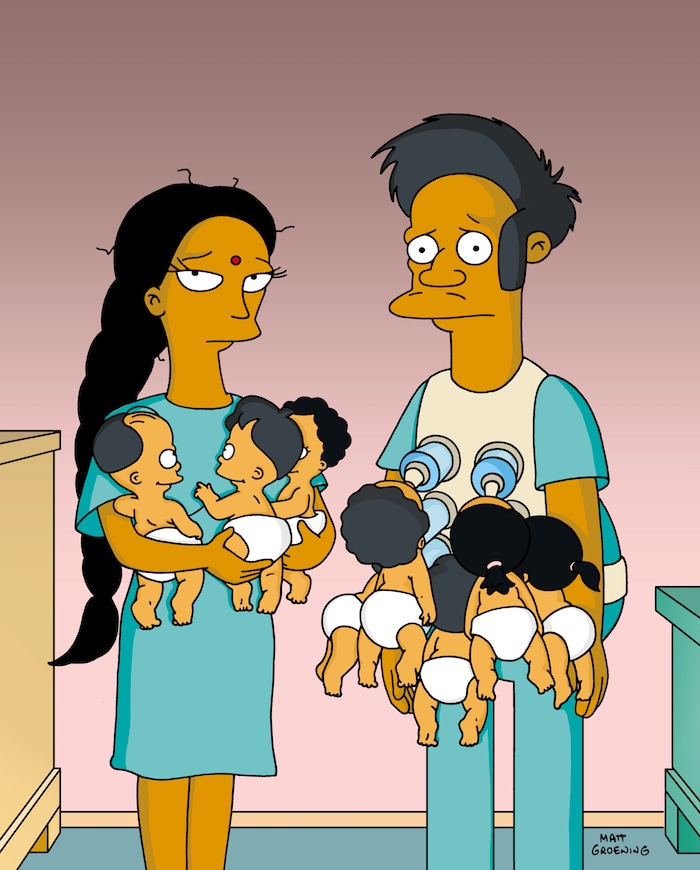 (Photo courtesy of Fox) Apu and his wife Manjula became the parents of octuplets in “The Simpsons” episode "Eight Misbehavin'."
