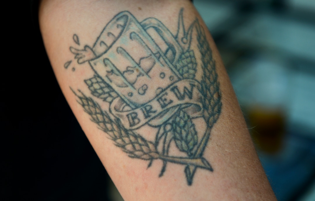(Leah Hogsten  |  The Salt Lake Tribune)   Landon Jeffery began brewing beer when he was a teenager and got this tattoo inked on his arm 10 years ago to celebrate that fact. Jeffery was named Utah's "Best Home Brewer" during the 2019 Beehive Brewoff. Jeffery earned five gold medals, three silver and a bronze, including the "best beer." The win is good news for Ogden beer drinkers Ñ as Jeffery will become a co-brewer at Ogden River Brewing, when it opens in early next year.