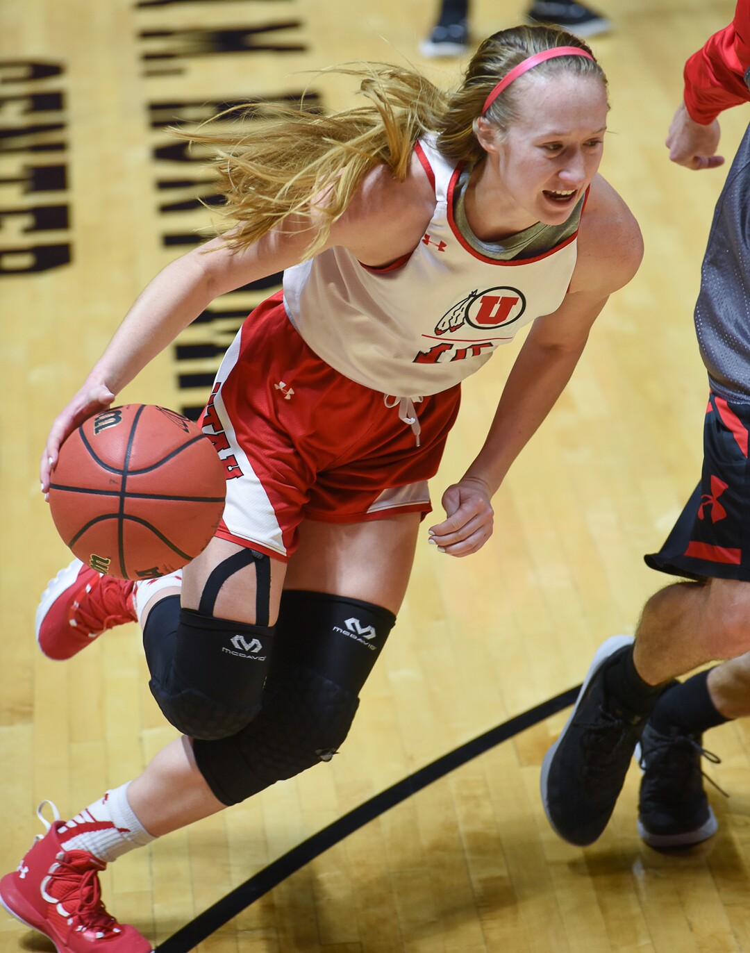 (Francisco Kjolseth  |  The Salt Lake Tribune)  Dru Gylten of the Utah women's basketball team practices at the Jon Huntsman Center on Wed. Jan. 2, 2019, as they prepare for their next game on Friday. The team guided by coach Lynne Roberts has them rolling 12-0, in one of the best starts in program history.