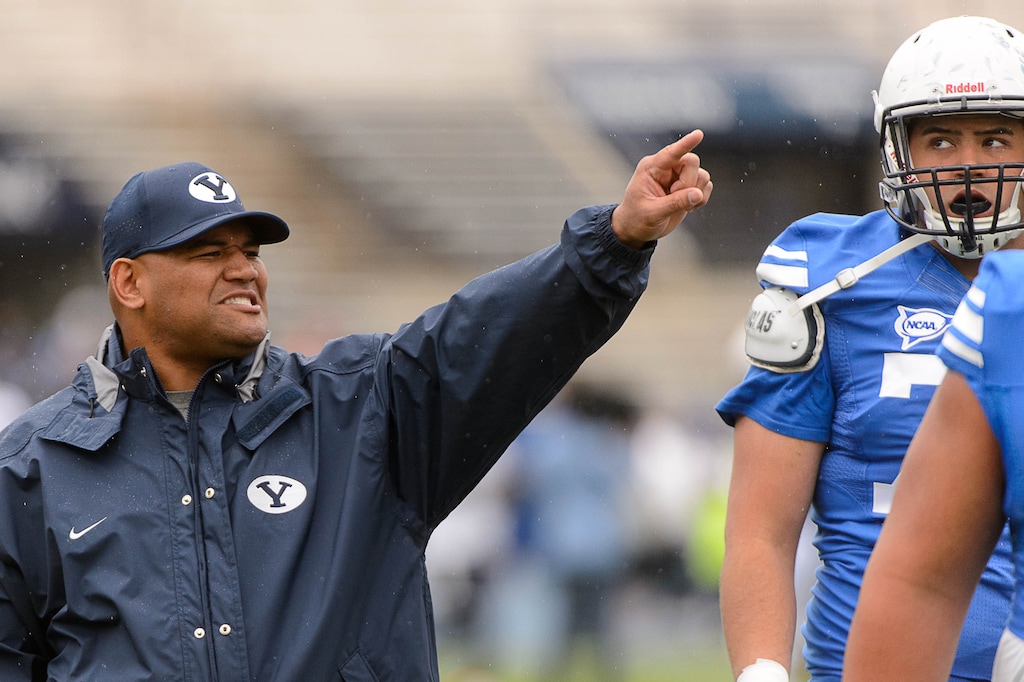 (Trent Nelson  |  The Salt Lake Tribune)
BYU defensive coordinator Ilaisa Tuiaki at the school's annual spring football scrimmage back in 2017. Tuiaki and the Cougars have added one defensive back this week and more help could be on the way.