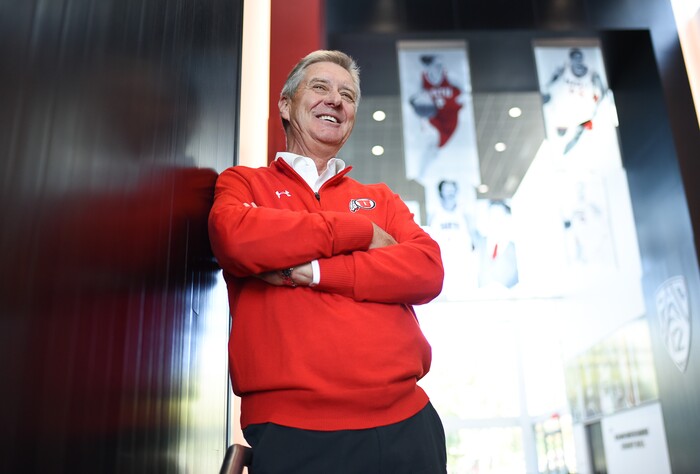 (Francisco Kjolseth  |  The Salt Lake Tribune)  University of Utah athletic director Chris Hill approaches his 30th work anniversary.