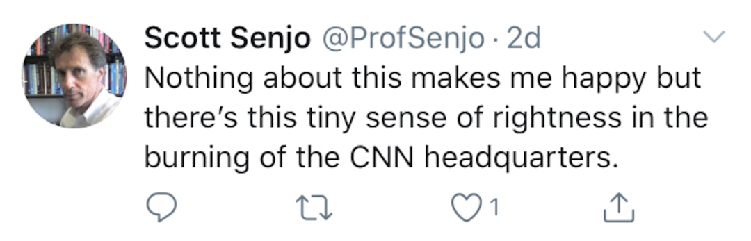 (Screenshot) A tweet from the account @ProjSenjo, linked to a Weber State professor.