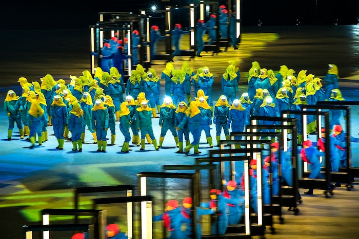 (Chris Detrick  |  The Salt Lake Tribune)  The Pyeongchang 2018 Winter Olympics opening ceremony at Olympic Stadium Friday, February 9, 2018.  
