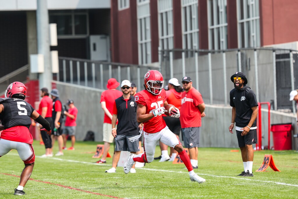 (University of Utah Athletics) University of Utah wide receiver Jaylen Dixon, shown here at a recent practice, is returning to the Utes after sitting out the 2021 season