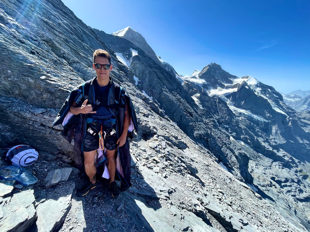 (Via the Reilly family) Gabe Reilly in Lauterbrunnen, Switzerland. Reilly, an avid adventurer, was killed Sept. 27 in a BASE jumping accident.
