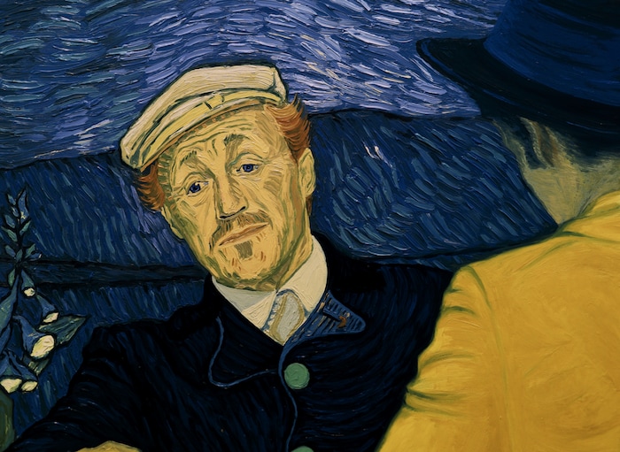 (Courtesy Good Deed Entertainment) Dr. Paul Gachet (performed by Jerome Flynn) talks of treating and befriending Vincent Van Gogh, in a scene from the animated drama "Loving Vincent," inspired by the paintings of Vincent Van Gogh.