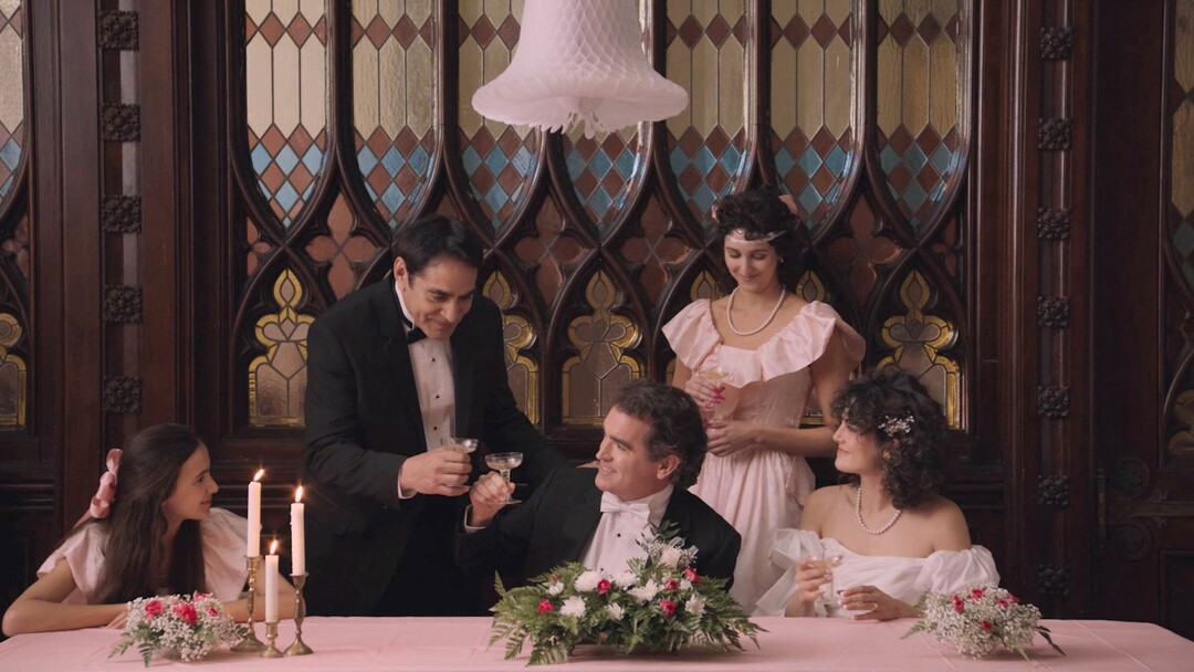 (Barton Cortright  |  Sundance Institute) A family — played, from left, by Siena Marino, Steven Alonte, Brian d'Arcy James, Madeline Hudelson and Monica Barbaro — is observed in "The Cathedral,
 directed by Ricky D'Ambrose, an official selection of the Next section at the 2022 Sundance Film Festival.