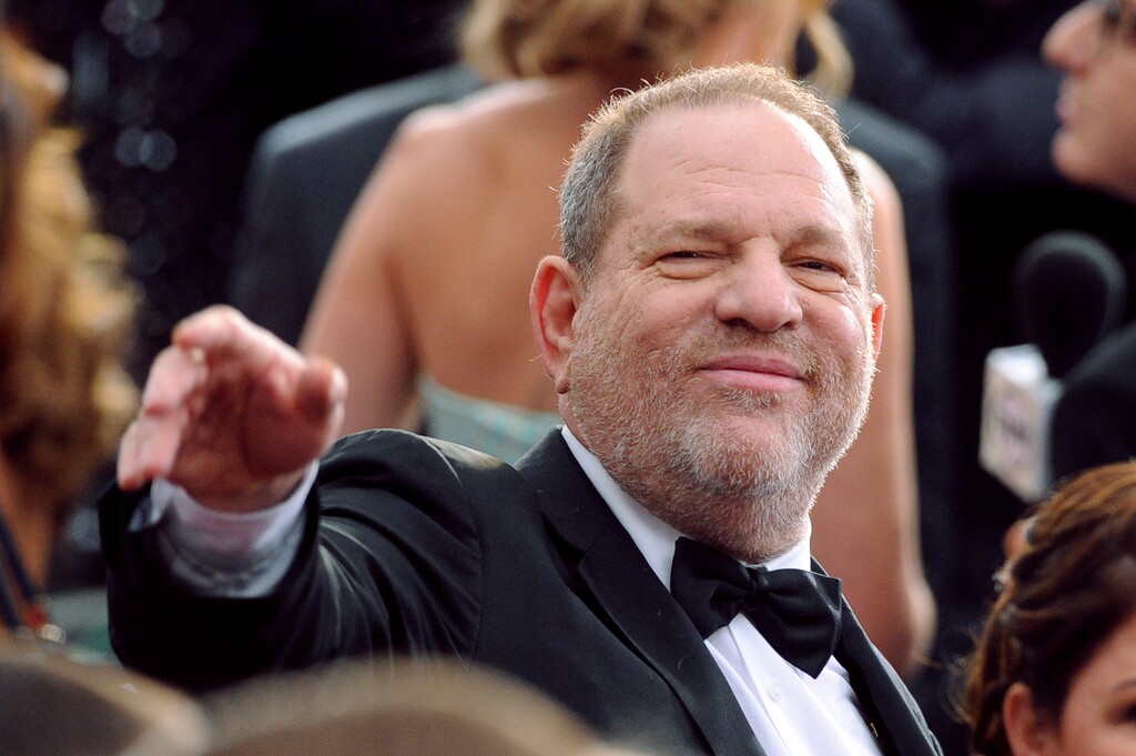 FILE - In this Feb. 22, 2015, file photo, Harvey Weinstein arrives at the Oscars at the Dolby Theatre in Los Angeles. Sexual assault allegations against the media mogul have been keeping police in New York and Los Angeles busy but he isn't the only influential man police are looking at on similar charges. Police in Los Angeles, New York and London are working to untangle an ever-growing mass of allegations of sexual assault and harassment against powerful men. (Photo by Vince Bucci/Invision/AP, File)