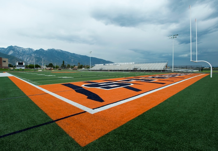 (Rick Egan  |  The Salt Lake Tribune)  Brighton football field, Wednesday, August 8, 2017.