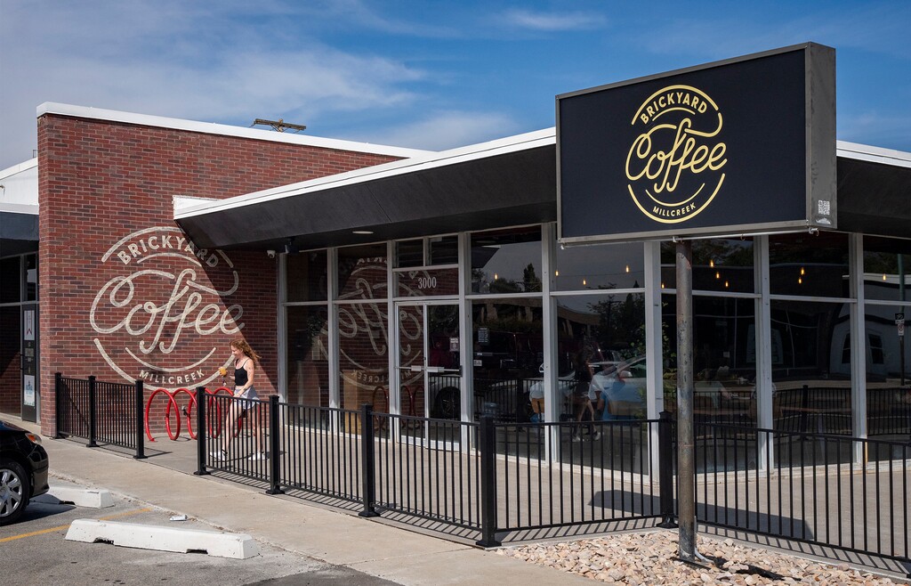 (Rick Egan | The Salt Lake Tribune) Brickyard Coffee on Highland Drive on Wednesday, Sept. 3, 2025. The coffee shop opened Aug. 29 and is owned by Becca Isbell, daughter of Brickyard Bar owner Jeff Isbell.
