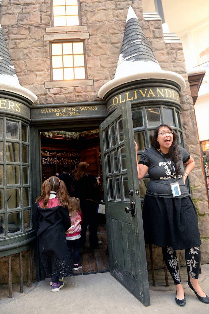 (Al Hartmann  |  The Salt Lake Tribune) 	
Folks get a sneak peek Thursday, Nov. 9, of the Warner Bros. Harry Potter-themed exhibit and shopping area in the Shops at South Town in Sandy.