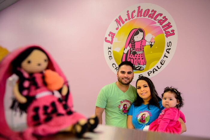 (Trent Nelson  |  The Salt Lake Tribune)  Samuel Terrazas, Gabriela Suarez, and Alexis Giulietta at La Michoacana Ice Cream & Paletas in West Valley City on Thursday May 9, 2019.