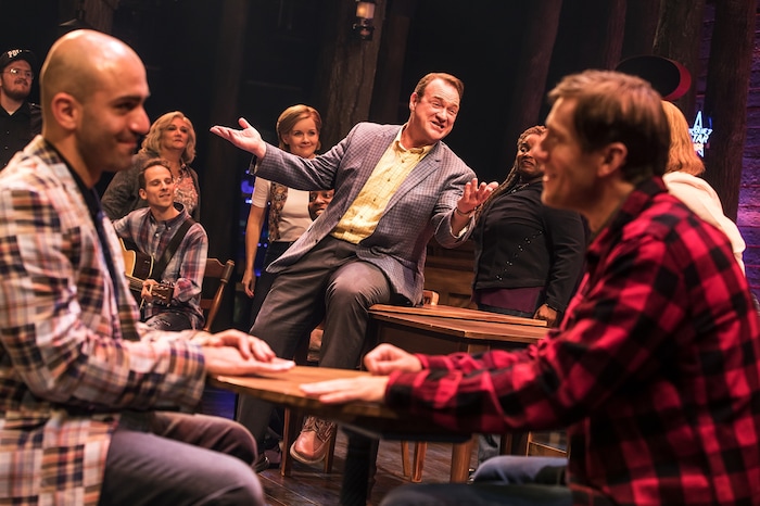 (Matthew Murphy  |  photo courtesy Broadway at the Eccles) Nick Duckart, Kevin Carolan and Andrew Samonsky, from left, are featured in the ensemble of the national tour of the Broadway musical "Come From Away," which will play at Salt Lake City Eccles Theater, Nov. 6-11, 2018.