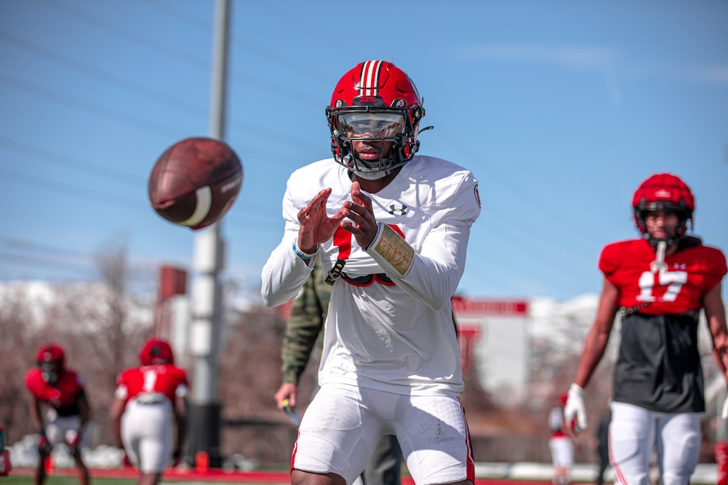 (Utah Athletics) Quarterback Nate Johnson competes for the Utes' backup quarterback job in spring practice. With the team's QB situation in flux ahead of Thursday's opener, there is only one promise being made by Utah's coaches: Johnson will see playing time in some form or fashion.