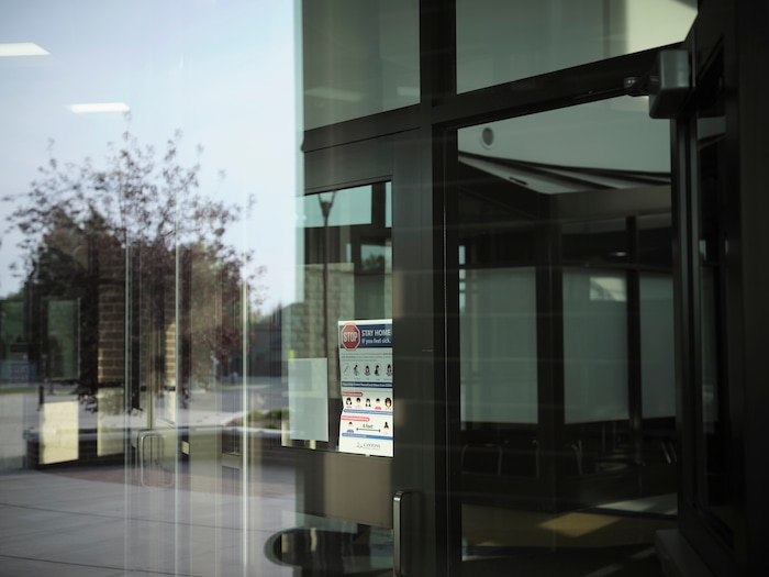 (Lindsay D'Addato | The New York Times) Corner Canyon High School, which had one of the biggest school coronavirus outbreaks in Utah and perhaps the country, in Draper, Utah, Sept. 26, 2020. The story of Canyons is an object lesson in what can happen when schools reopen in communities that are failing to contain the virus.