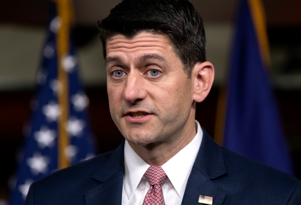In this May 10, 2018 photo, House Speaker Paul Ryan, R-Wis., meets with reporters during his weekly news conference on Capitol Hill in Washington.  (AP Photo/J. Scott Applewhite)
