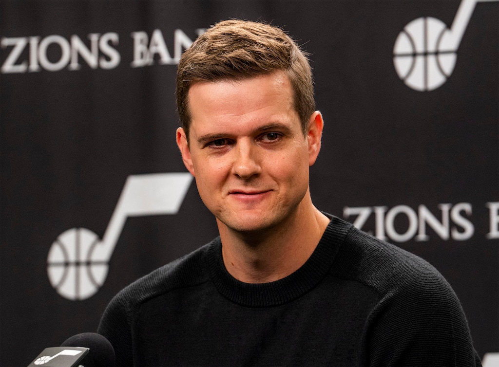 (Rick Egan | The Salt Lake Tribune)  Utah Jazz head coach Will Hardy visits with reporters, during the Utah Jazz Media Day, on Monday, Sept. 26, 2022.