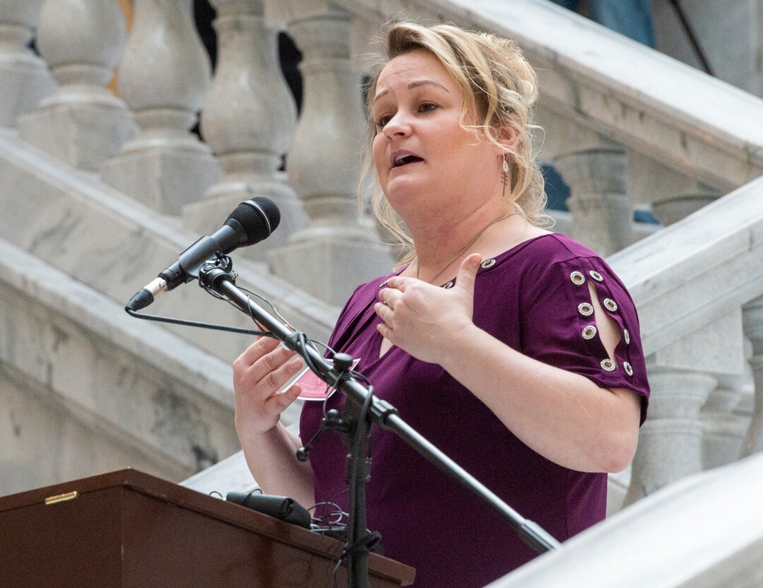 (Rick Egan  |  The Salt Lake Tribune)     Dusty Johns speakers at the March for Life Utah rally at the Utah State Capitol, Saturday, Jan. 25, 2020.