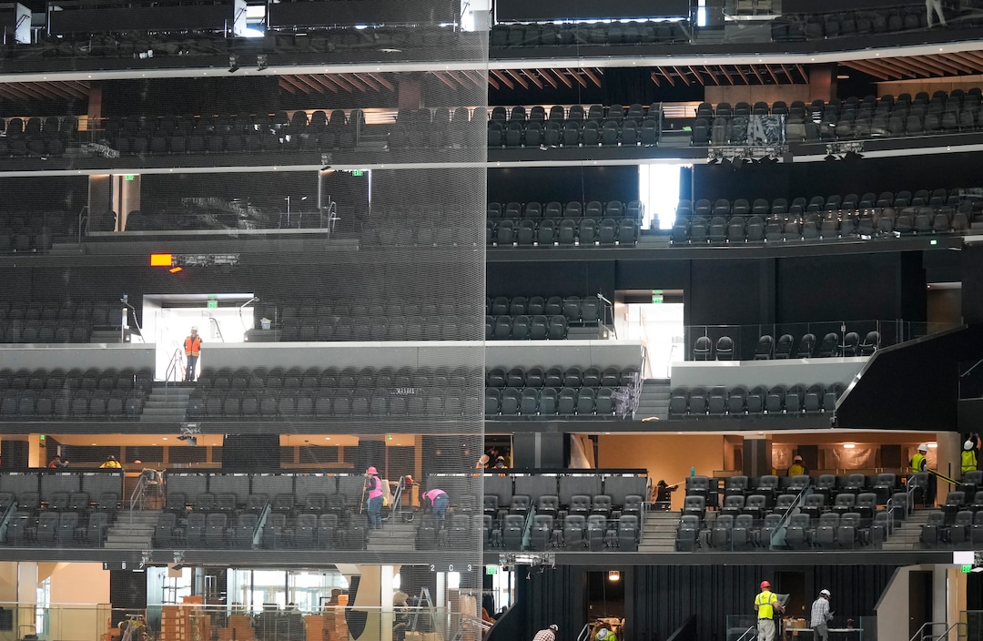 (Bethany Baker  |  The Salt Lake Tribune) Newly redesigned terraced seating is seen along the north end of the Delta Center during an open house ahead of the first preseason game for the Utah Mammoth in Salt Lake City on Friday, Sept. 25, 2026. 
