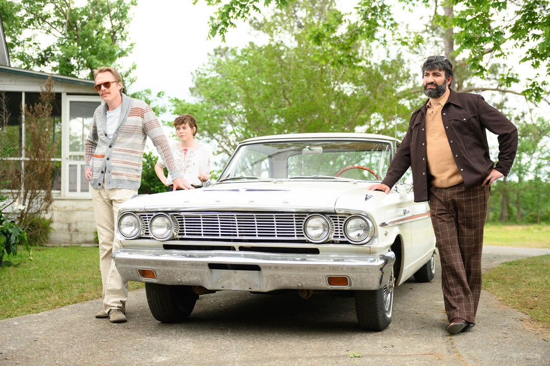 Paul Bettany, Sophia Lillis, and Peter Macdissi appear in <i>Uncle Frank</i> by Alan Ball, an official selection of the Premieres program at the 2020 Sundance Film Festival. Courtesy of Sundance Institute | photo by Brownie Harris.All photos are copyrighted and may be used by press only for the purpose of news or editorial coverage of Sundance Institute programs. Photos must be accompanied by a credit to the photographer and/or 'Courtesy of Sundance Institute.' Unauthorized use, alteration, reproduction or sale of logos and/or photos is strictly prohibited.