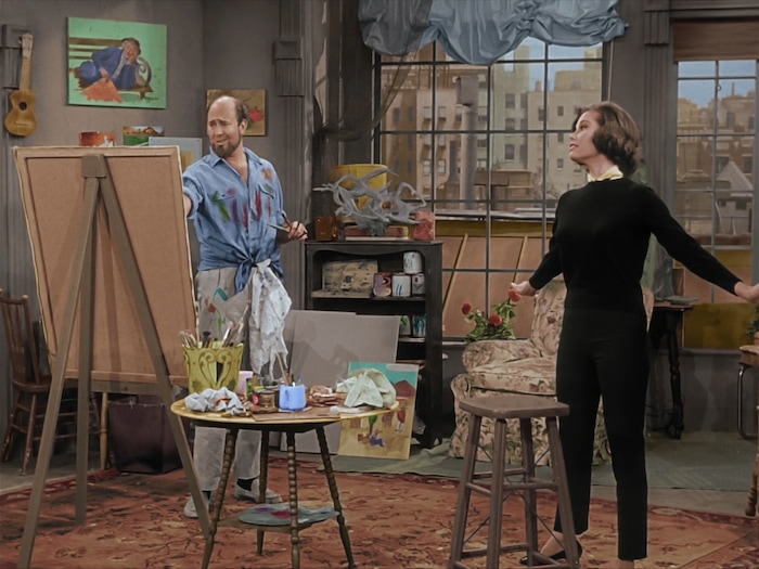(Photo courtesy CBS) Carl Reiner and Mary Tyler Moore in the “October Eve” episode of “The Dick Van Dyke Show.”