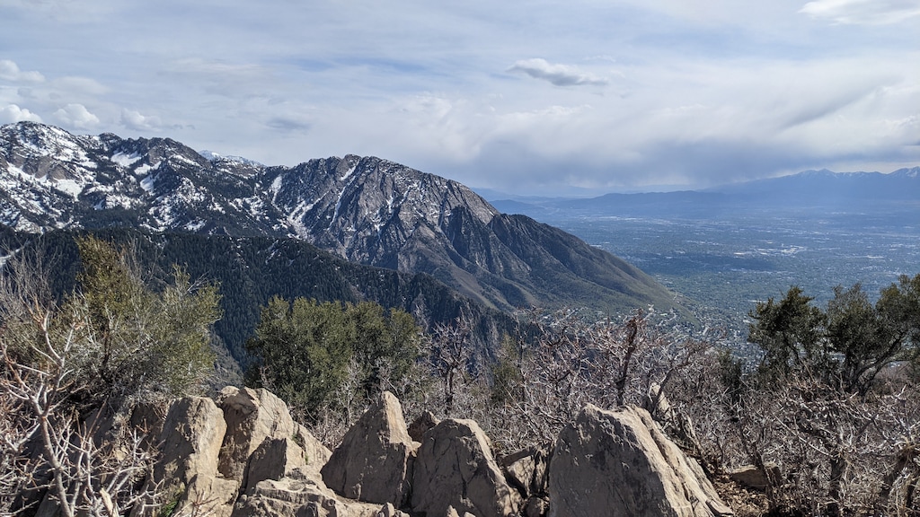 (Paighten Harkins|The Salt Lake Tribune ) The view of Mount Olympus from the top of Grandeur Peak on May 9, 2021.