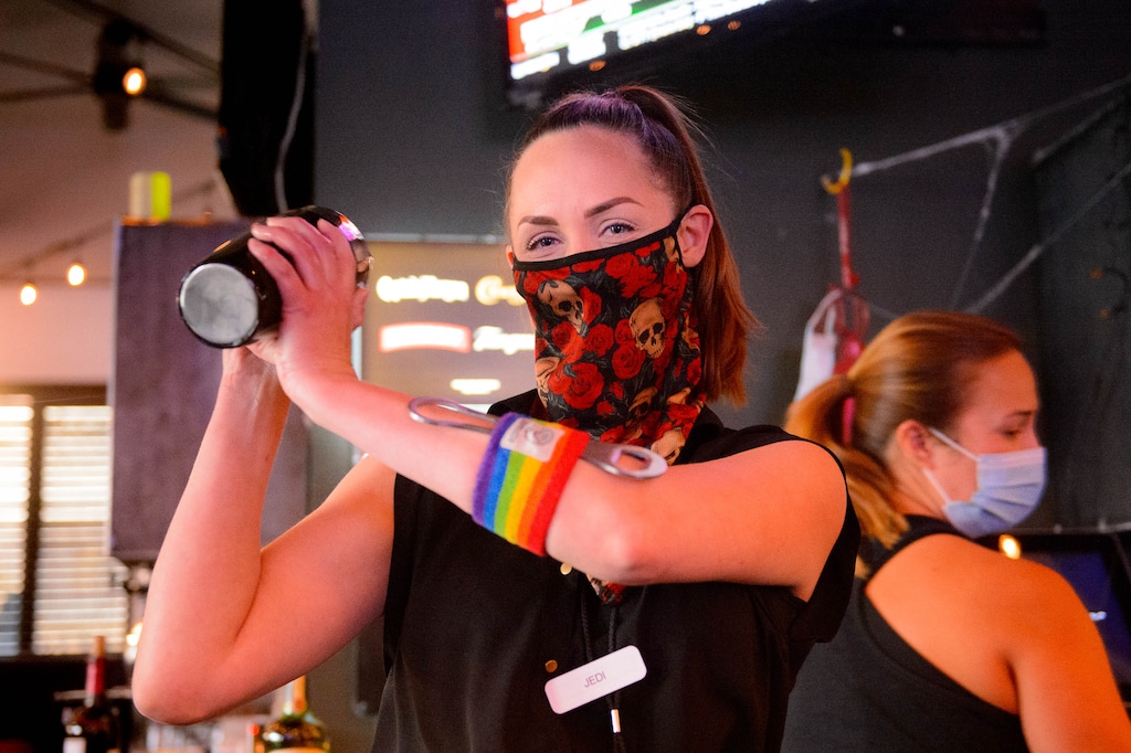 (Trent Nelson  |  The Salt Lake Tribune) Tawny Evelyn works at The Brickyard Bar in Salt Lake City on Tuesday, Oct. 6, 2020.