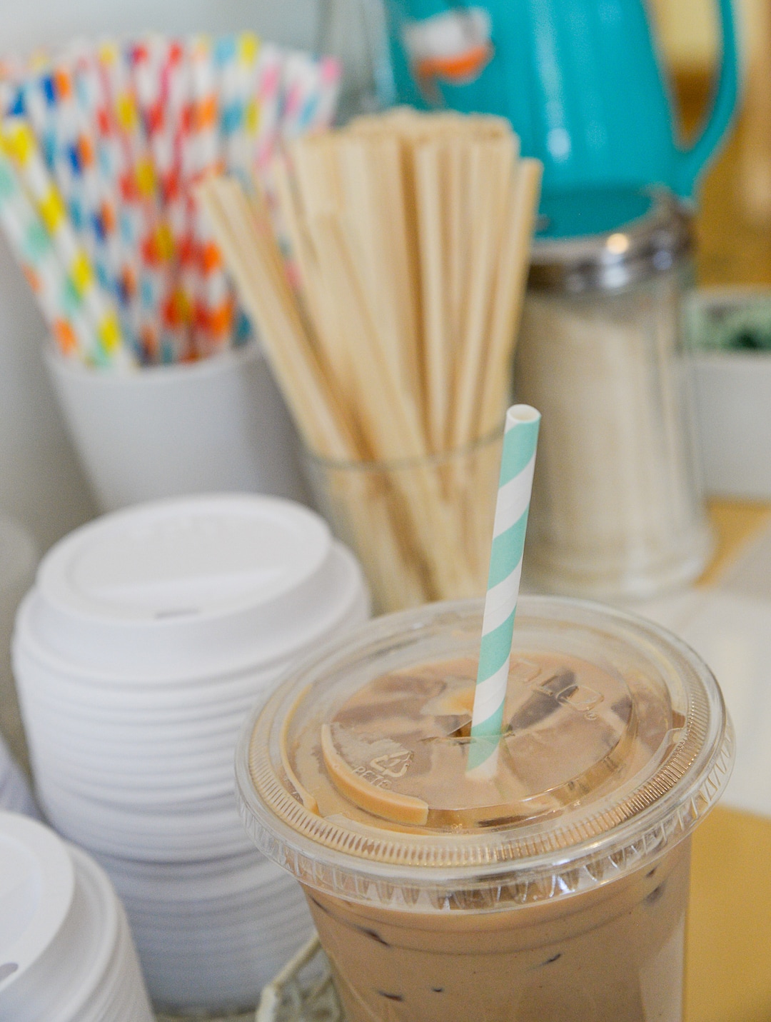 (Francisco Kjolseth  |  The Salt Lake Tribune)  Paper straws at The Dayroom coffee shop near the Utah Capitol.