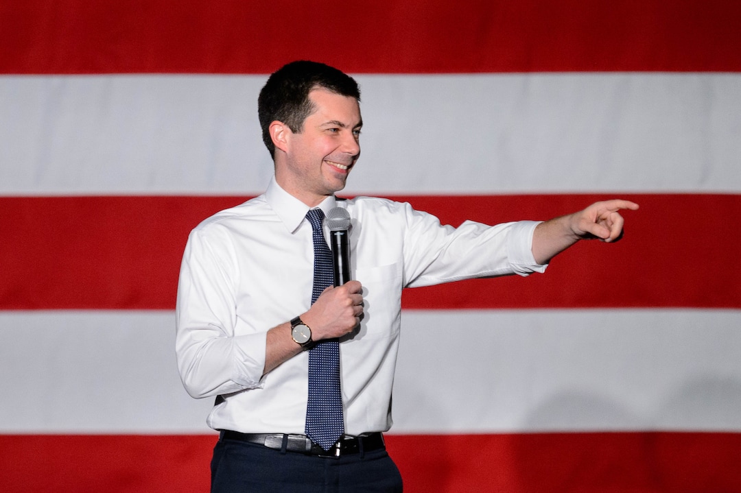 (Trent Nelson  |  The Salt Lake Tribune) Democratic presidential candidate Pete Buttigieg speaks at The Union Event Center in Salt Lake City on Monday, Feb. 17, 2020.
