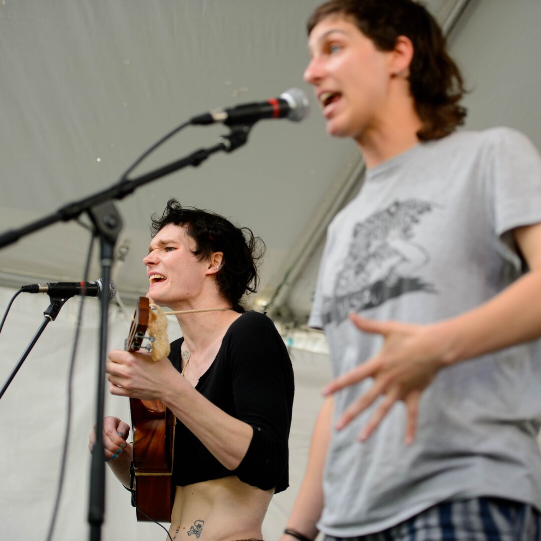 (Trent Nelson  |  The Salt Lake Tribune)prttyxprtty and matt the rat are Fists in the Wind, performing at the Utah Pride Festival in Salt Lake City on Saturday June 1, 2019.