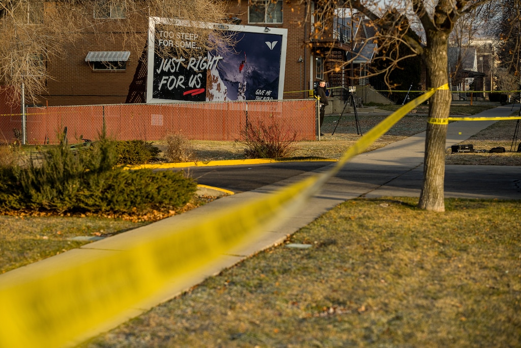 (Trent Nelson  |  The Salt Lake Tribune) Police at the scene of a shooting near 800 S 1300 East in Salt Lake City on Tuesday, Jan. 13, 2026.