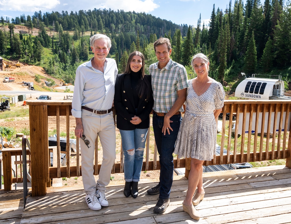 (Rick Egan | The Salt Lake Tribune)  Reed Hastings, Blair Kohn, Kevin Mitchell and Anne Winston, at Powder Mountain ski resort, on Monday, Aug. 28, 2023. 