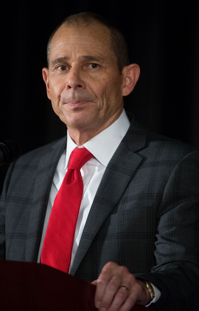 Leah Hogsten | The Salt Lake Tribune
Third District primary candidate Provo Mayor John Curtis fields questions during The Salt Lake Tribune-Hinckley Institute of Politics debate, July 28, 2017, at the Utah Valley Convention Center in Provo. The primary will be held Aug. 15.