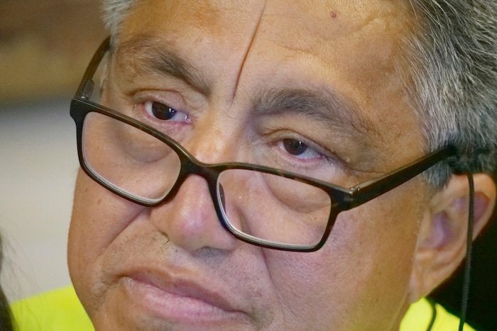 Romulo Gonzalez Rodriguez speaks during a interview Tuesday, June 19, 2018, in Provo, Utah. Gonzalez Rodriguez spoke about the anguish of being separated from his 3-year-old daughter, Genesis Gonzalez Lopez, for seven days in November after arriving to the U.S. port of entry in San Diego. Gonzalez Rodriguez said he fled his hometown of Champerico, Guatemala to seek asylum in the United States after he was kidnapped and extorted by captors who cut his eye out and nearly killed him. (AP Photo/Rick Bowmer)