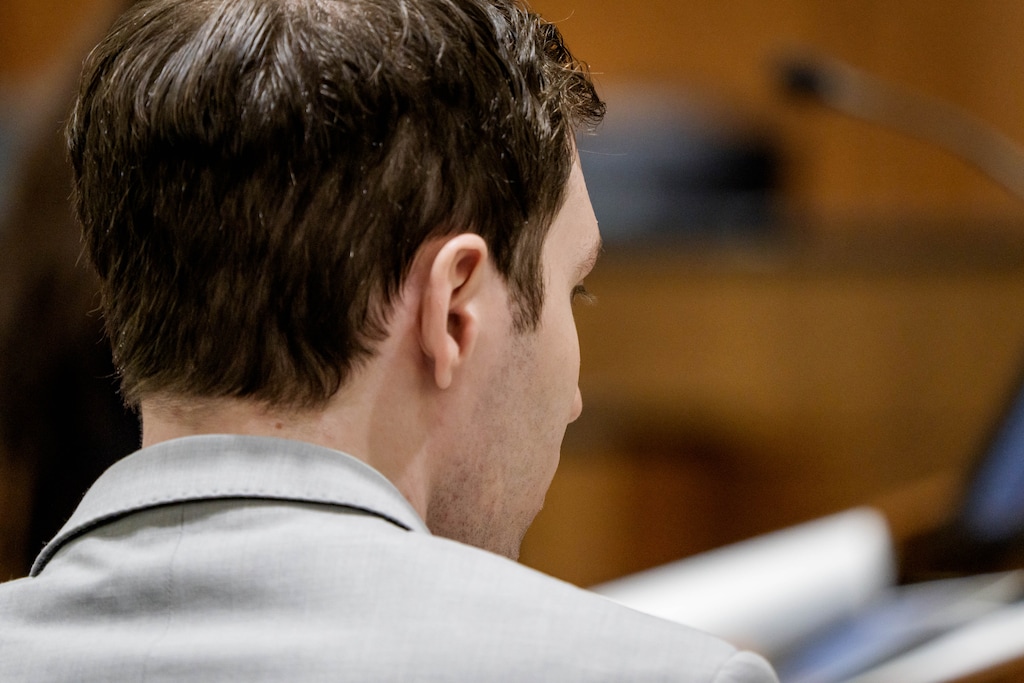 (Spenser Heaps | Pool) Tyler Robinson, who is accused in the fatal shooting of Charlie Kirk, listens during a preliminary hearing at the Fourth District Courthouse in Provo, Thursday, July 9, 2026.