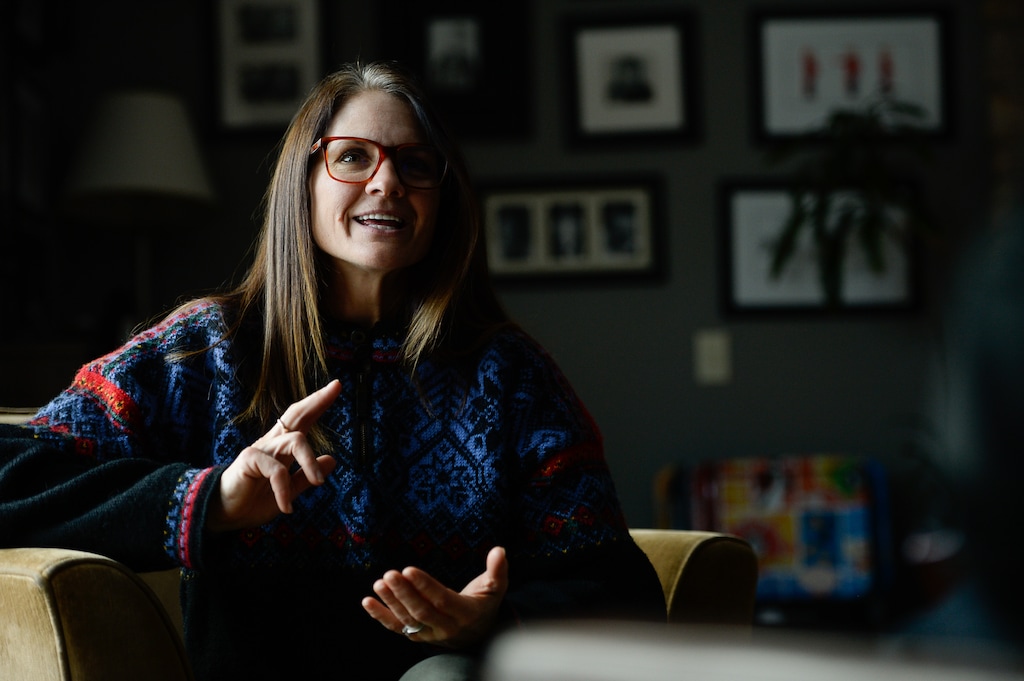 (Francisco Kjolseth  |  The Salt Lake Tribune)  Nicole Droitsch talks about her personal experience with the gender wage gap, at her home in Holladay.