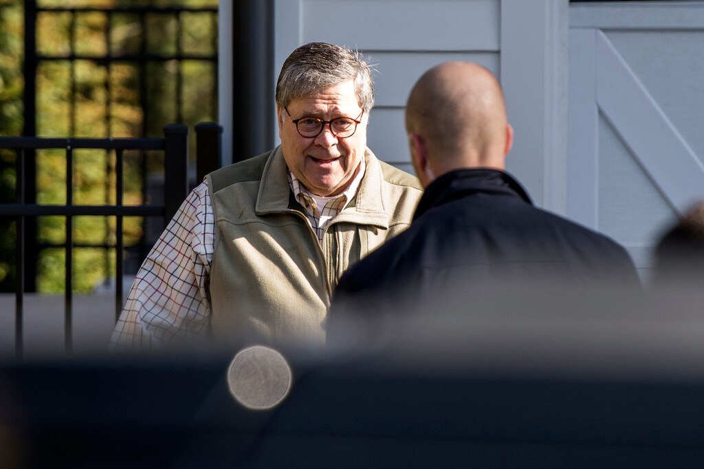 Attorney General William Barr leaves his home in McLean, Va., on Sunday morning, March 24, 2019. Barr is preparing a summary of the findings of the special counsel investigating Russian election interference.  The release of Barr's summary of the report's main conclusions is expected sometime Sunday.(AP Photo/Sait Serkan Gurbuz)