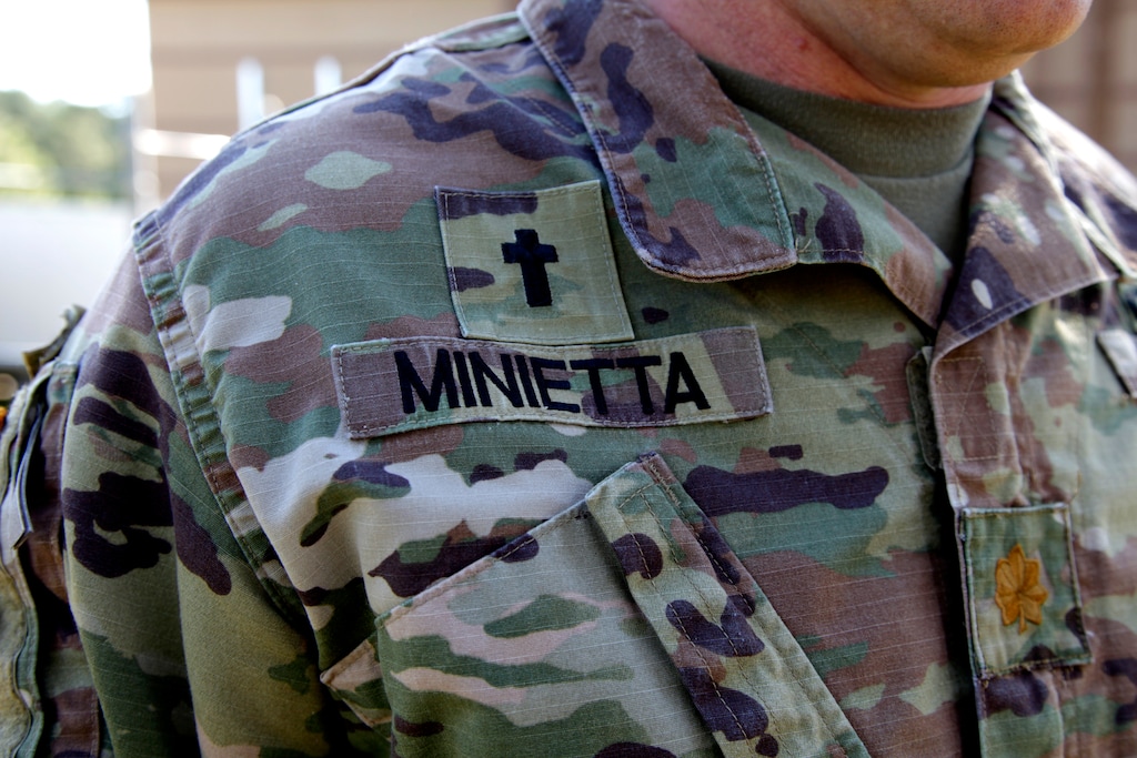 (Sarah Blake Morgan | AP) A U.S. Army chaplain at Fort Bragg in 2020. Chaplains use the list of recognized religions to know how to minister to various service members in their units.