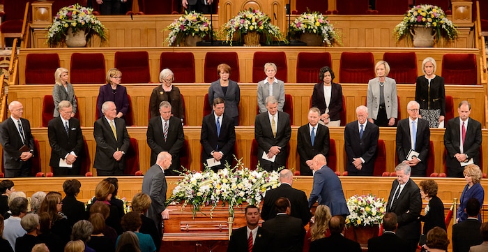(Trent Nelson | The Salt Lake Tribune)  Funeral services for Elder Robert D. Hales at the Salt Lake Tabernacle in Salt Lake City Friday October 6, 2017.